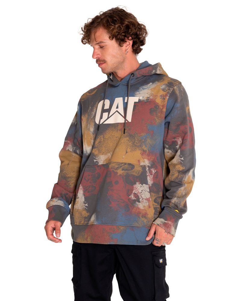 Poleron-Casual-Hombre-Fleece-Cat-Logo-Printed-Pullover-Hoodie-Multicolor-Cat