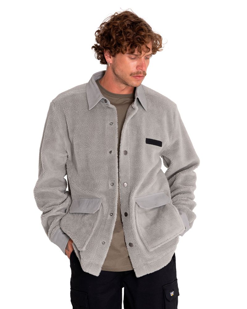 Polar-Casual-Hombre-Sherpa-Jacket-Gris-Cat