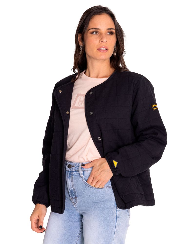 Chaqueta-Casual-Mujer-Heritage-Uniform-Lightweight-Quilted-Jacket-Negro-Cat