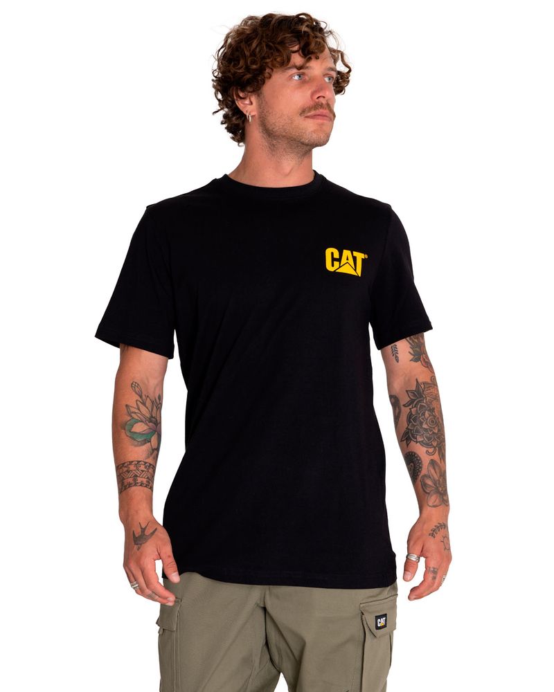 Polera-Manga-Corta-Casual-Hombre-Graphic-Tee-Negro-Cat