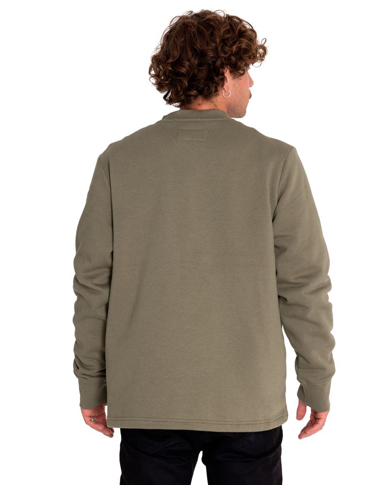 Poleron-Casual-Hombre-Utility-Crewneck-Sweatshirt-Verde-Cat