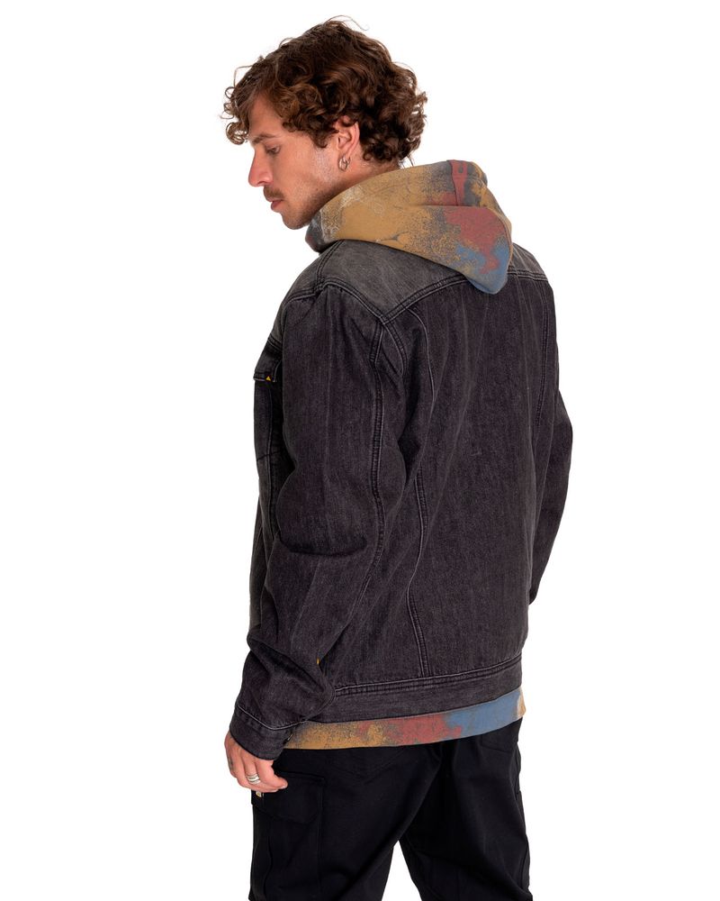 Chaqueta-Casual-Hombre-Flannel-Lined-Denim-Jacket-Gris-Cat