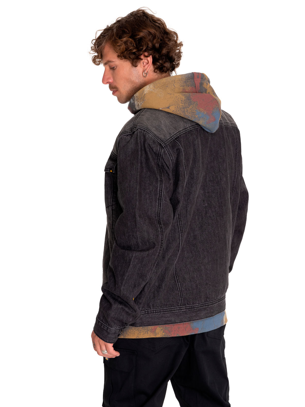 Chaqueta Casual Hombre Flannel Lined Denim Jacket Gris Cat