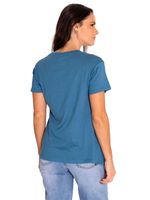 Polera-Manga-Corta-Casual-Mujer-Cat-Logo-Tee-Azul-Cat