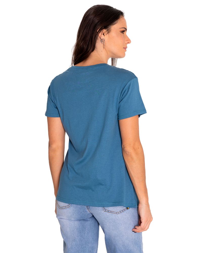 Polera-Manga-Corta-Casual-Mujer-Cat-Logo-Tee-Azul-Cat