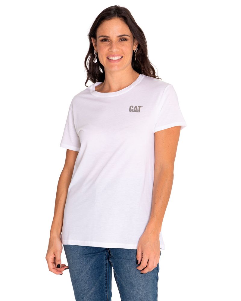 Polera-Manga-Corta-Casual-Mujer-Cat-Logo-Tee-Blanco-Cat