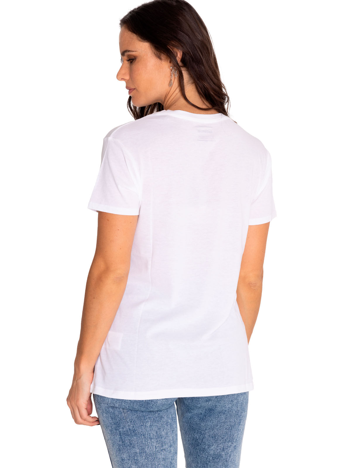 Polera Manga Corta Casual Mujer Sketch Floral Graphic Tee 2 Blanco Cat