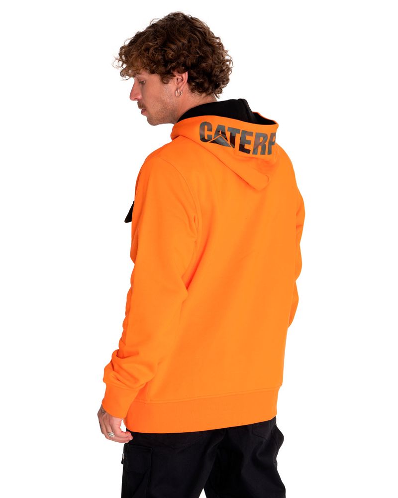 Poleron-Casual-Hombre-Utility-Hood-Banner-Full-Zip-Sweatshirt-Rojo-Cat