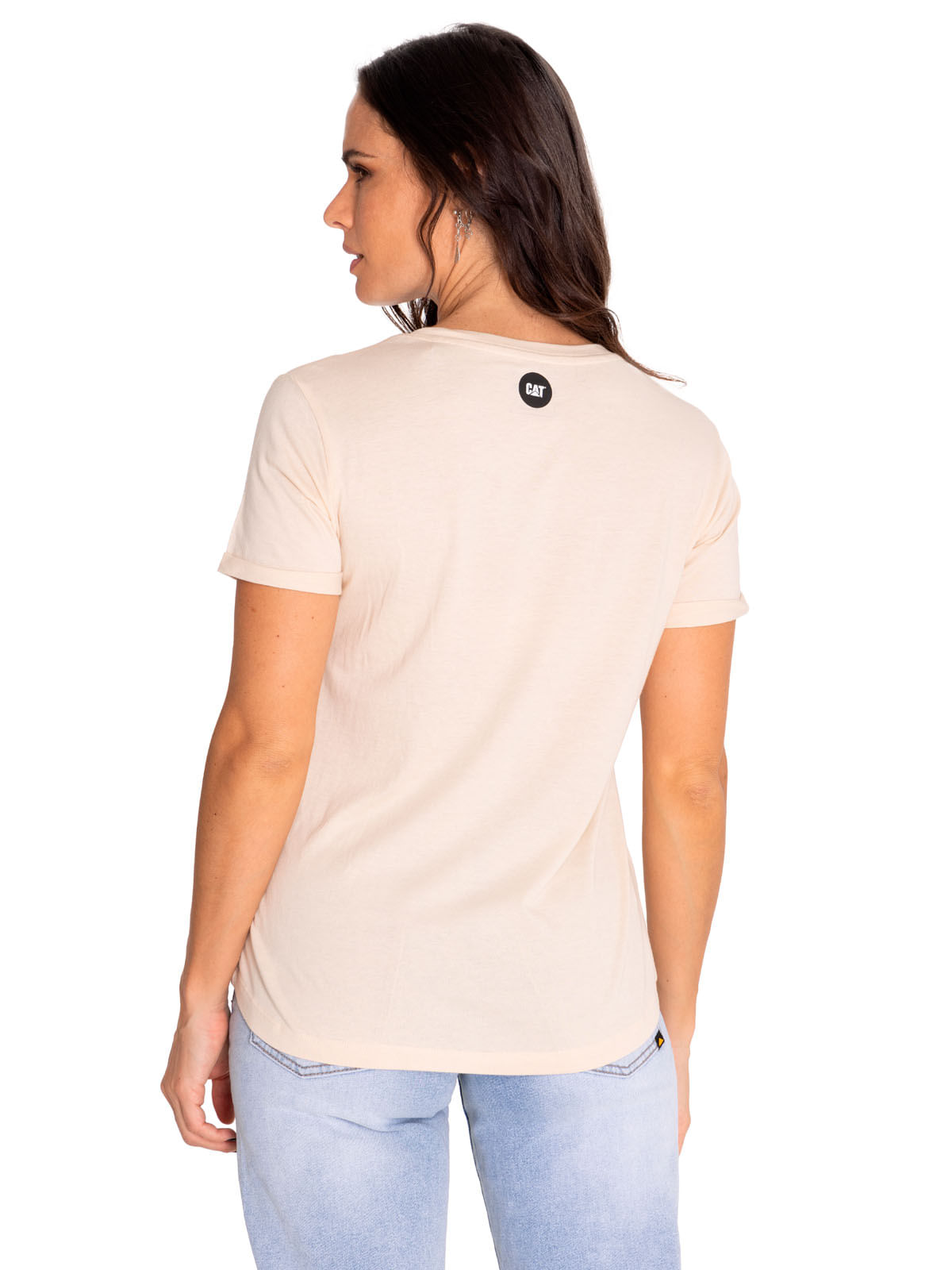 Polera Manga Corta Casual Mujer Novelty Droptail Tee 2 Beige/Crudo Cat