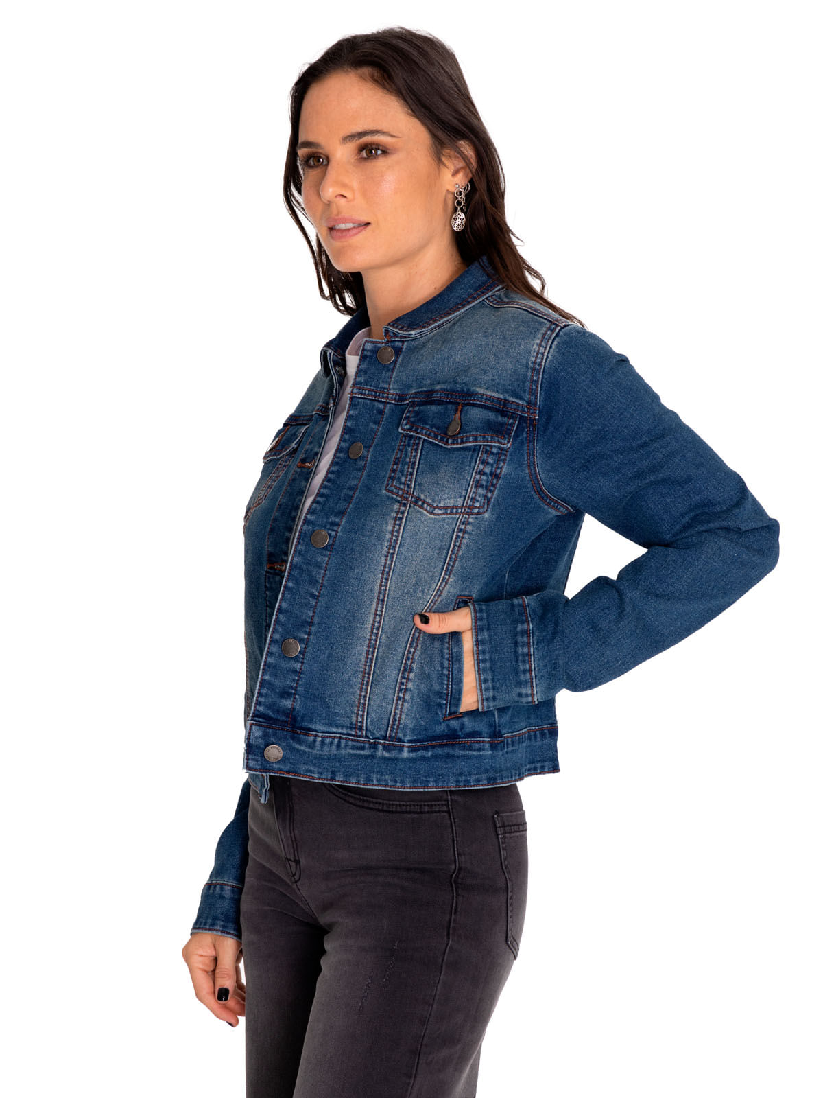 Chaqueta Denim Mujer W Foundation Denim Jacket Rojo Cat