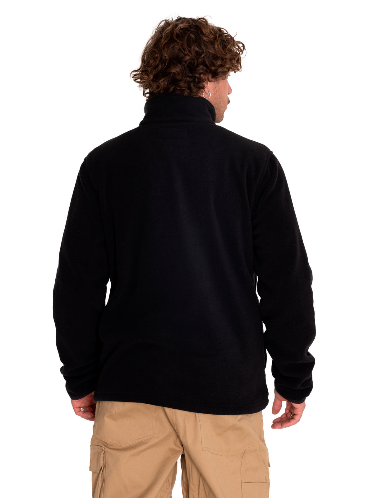 Polar Casual Hombre Polar Fleece Half Snap Jacket Negro Cat