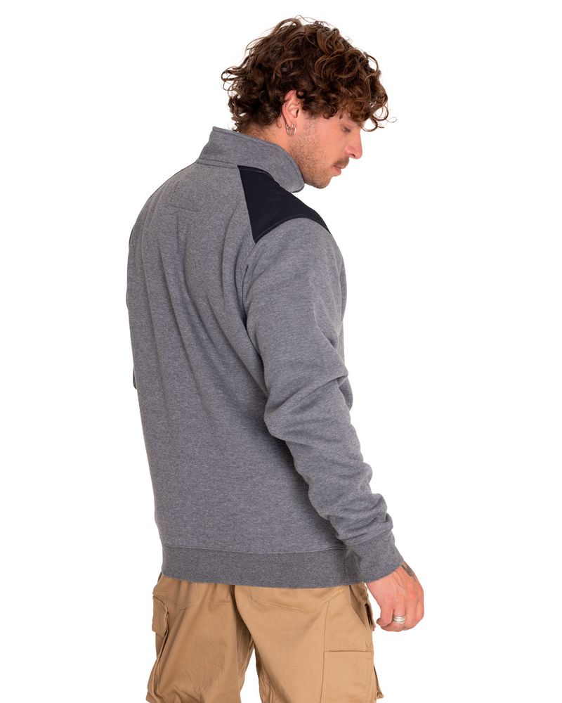 Poleron-Casual-Hombre-Essential-1-4-Zip-Sweatshirt-Gris-Cat