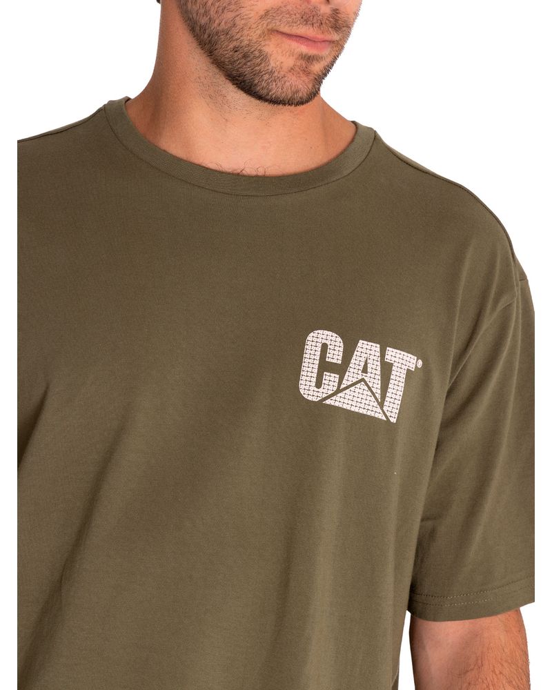 Polera-Manga-Corta-Casual-Unisex-Heritage-Uniform-Heavyweight-Embroidered-Tee-Verde-Cat