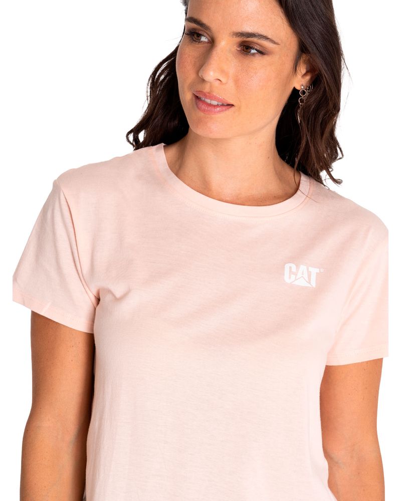 Polera-Manga-Corta-Casual-Mujer-Cat-Logo-Tee-Rosado-Cat