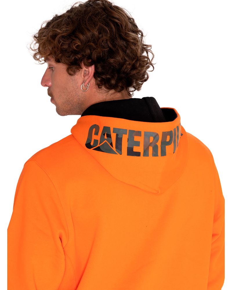 Poleron-Casual-Hombre-Utility-Hood-Banner-Full-Zip-Sweatshirt-Rojo-Cat