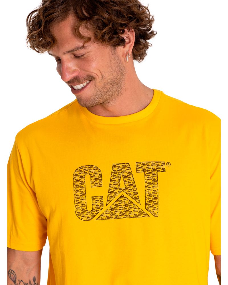 Polera-Manga-Corta-Casual-Unisex-Original-Fit-Logo-Tee-Amarillo-Cat