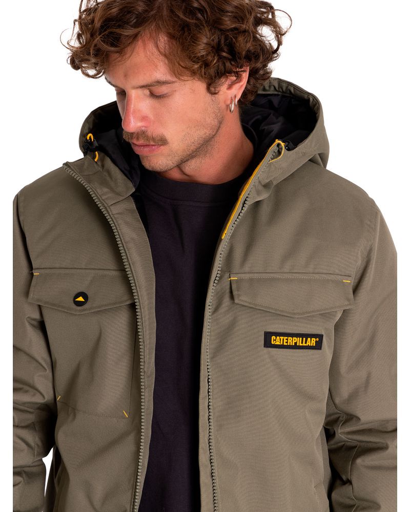 Chaqueta-Casual-Hombre-Heavyweight-Insulated-Hooded-Work-Jacket-Verde-Cat