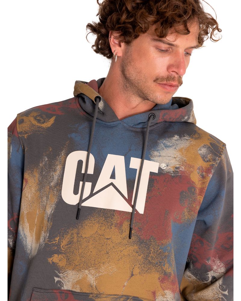 Poleron-Casual-Hombre-Fleece-Cat-Logo-Printed-Pullover-Hoodie-Multicolor-Cat