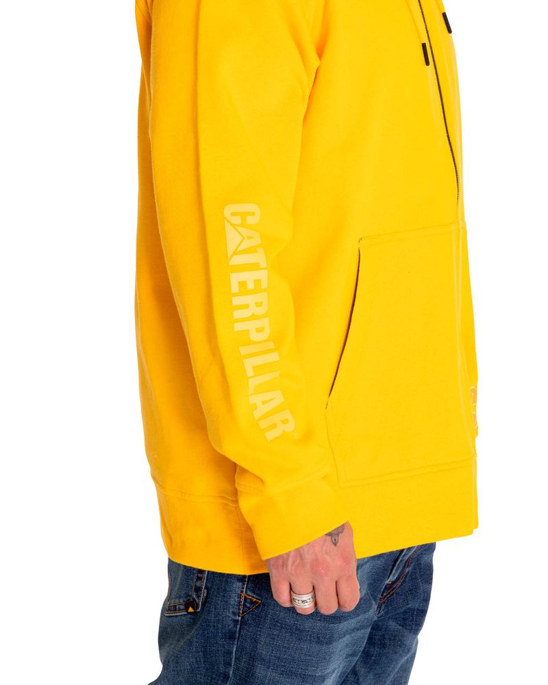 Poleron-Casual-Hombre-Fleece-Cat-Logo-Full-Zip-Hoodie-Amarillo-Cat