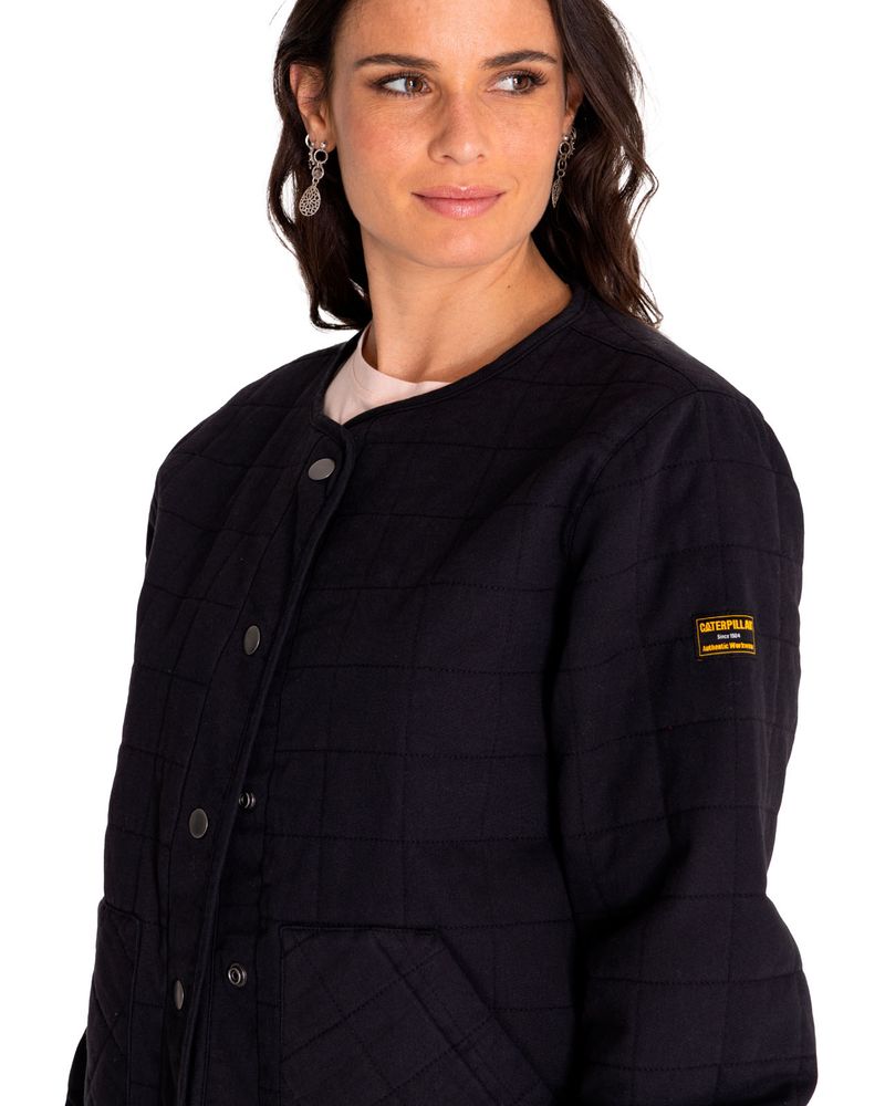 Chaqueta-Casual-Mujer-Heritage-Uniform-Lightweight-Quilted-Jacket-Negro-Cat