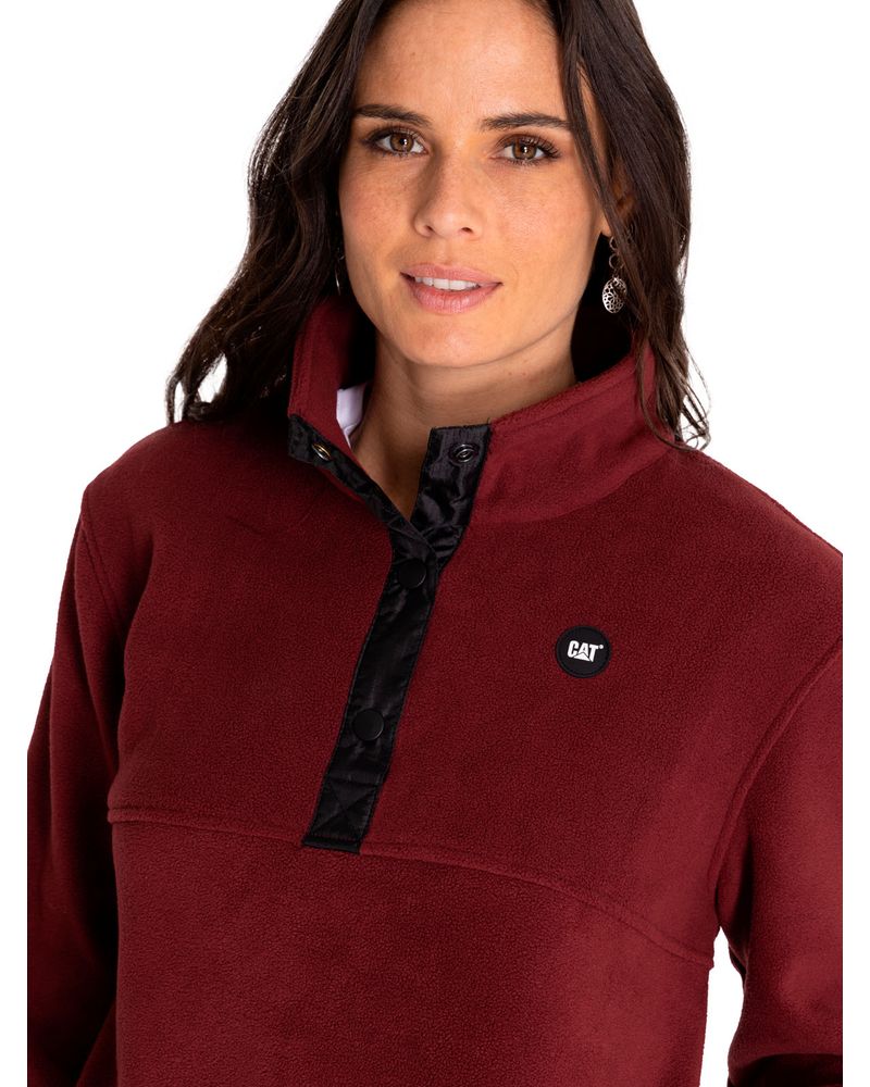 Polar-Casual-Mujer-W-Polar-Fleece-Half-Snap-Jacket-Rojo-Cat