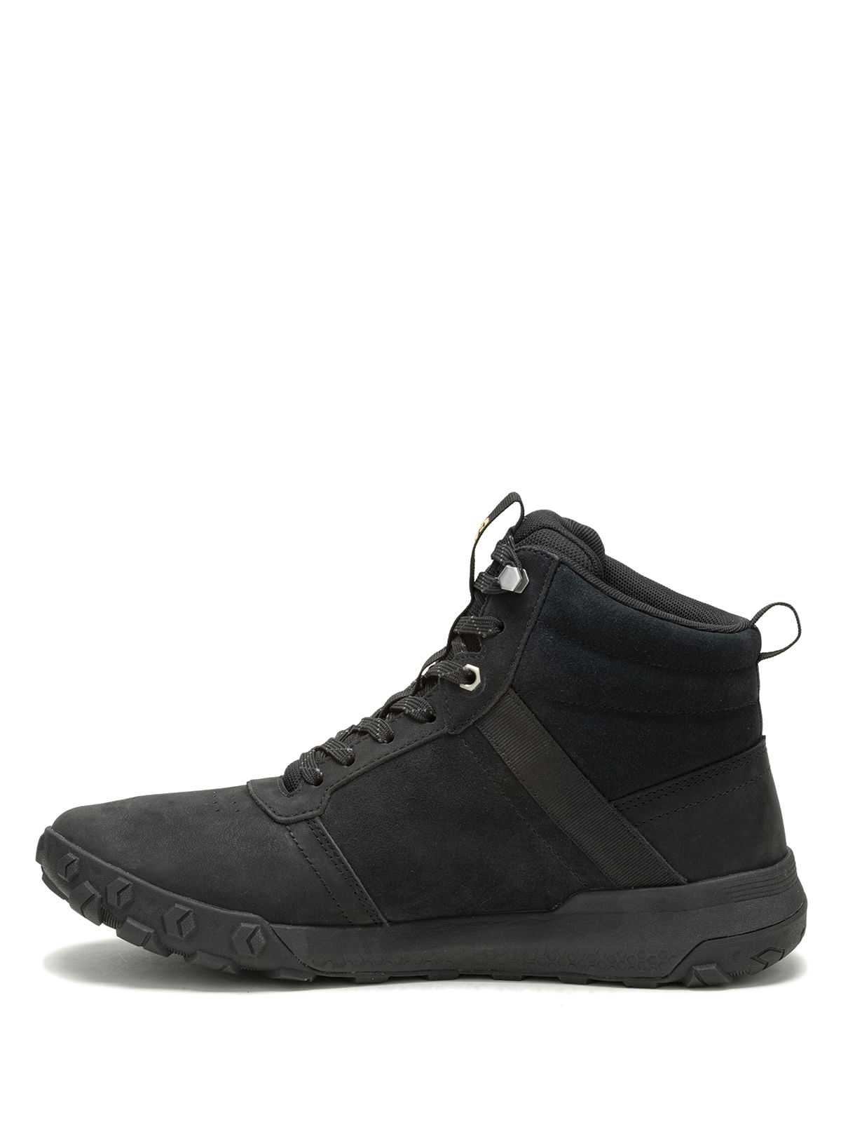 Zapatilla Con Caña Cuero Hombre Hex Ready Mid Negro Cat