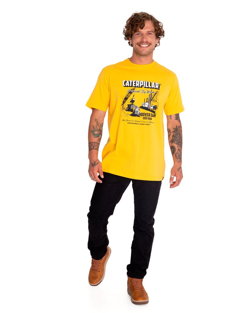 Polera-Manga-Corta-Casual-Hombre-Historic-Tradition-Graphic-Tee-6-Amarillo-Cat