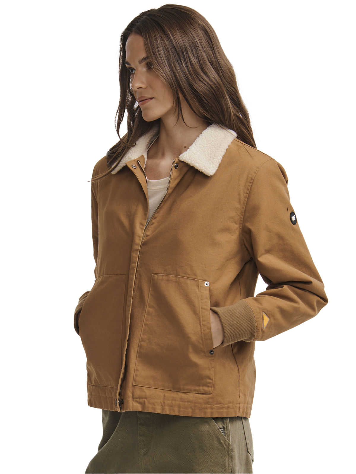 Chaqueta Casual Mujer W Sherpa Lined Chore Jacket Café Cat