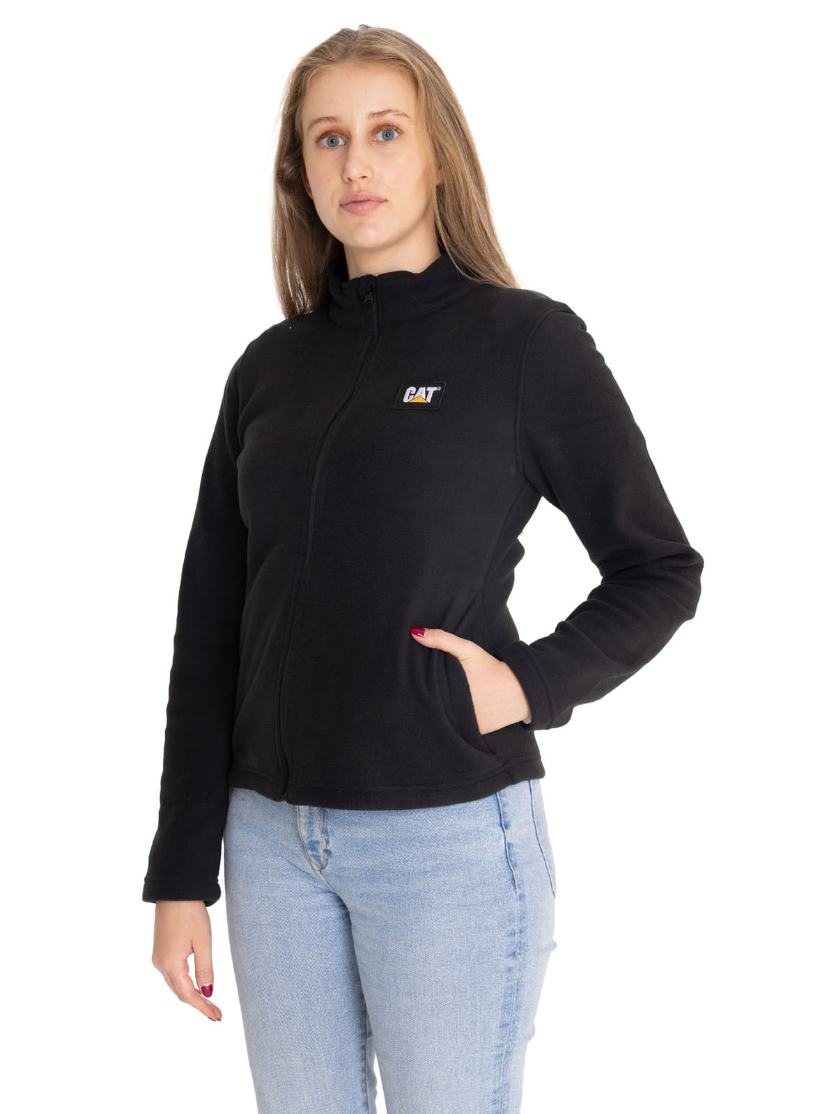 Polar Casual Mujer Women'S Microfleece Full Zip Negro Cat-Cat
