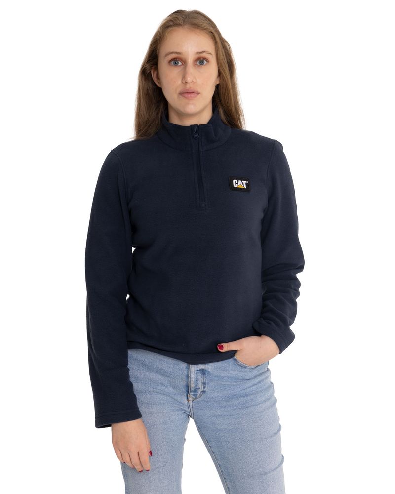 Polar-Casual-Mujer-Women-S-Microfleece-Quarter-Zip-Azul-Cat