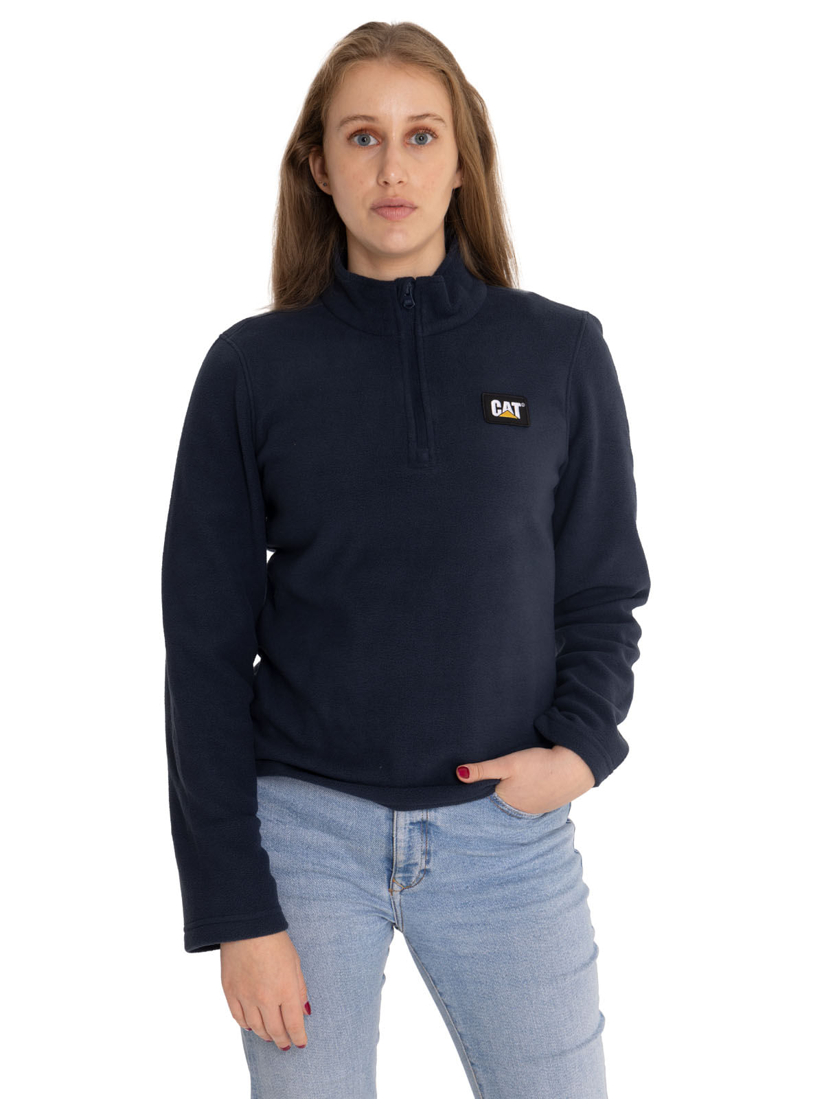 Polar Casual Mujer Women'S Microfleece Quarter Zip Azul Cat