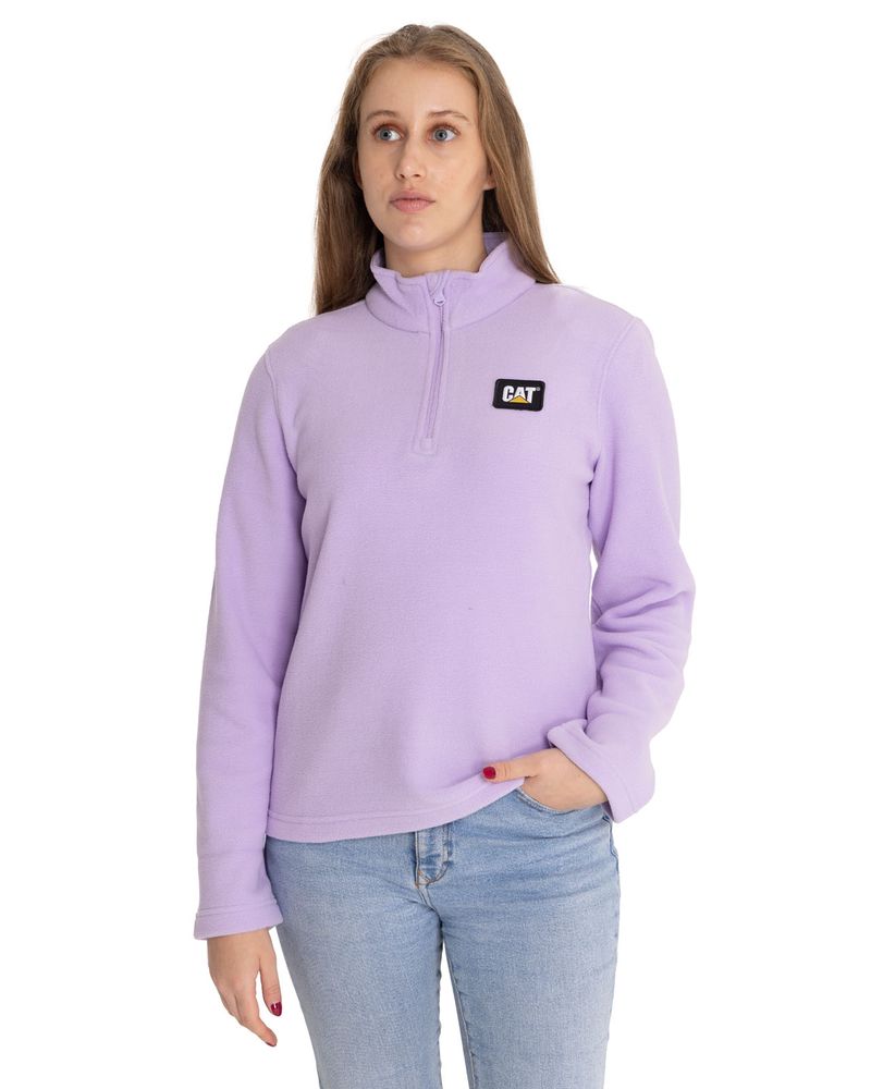 Polar-Casual-Mujer-Women-S-Microfleece-Quarter-Zip-Morado-Cat