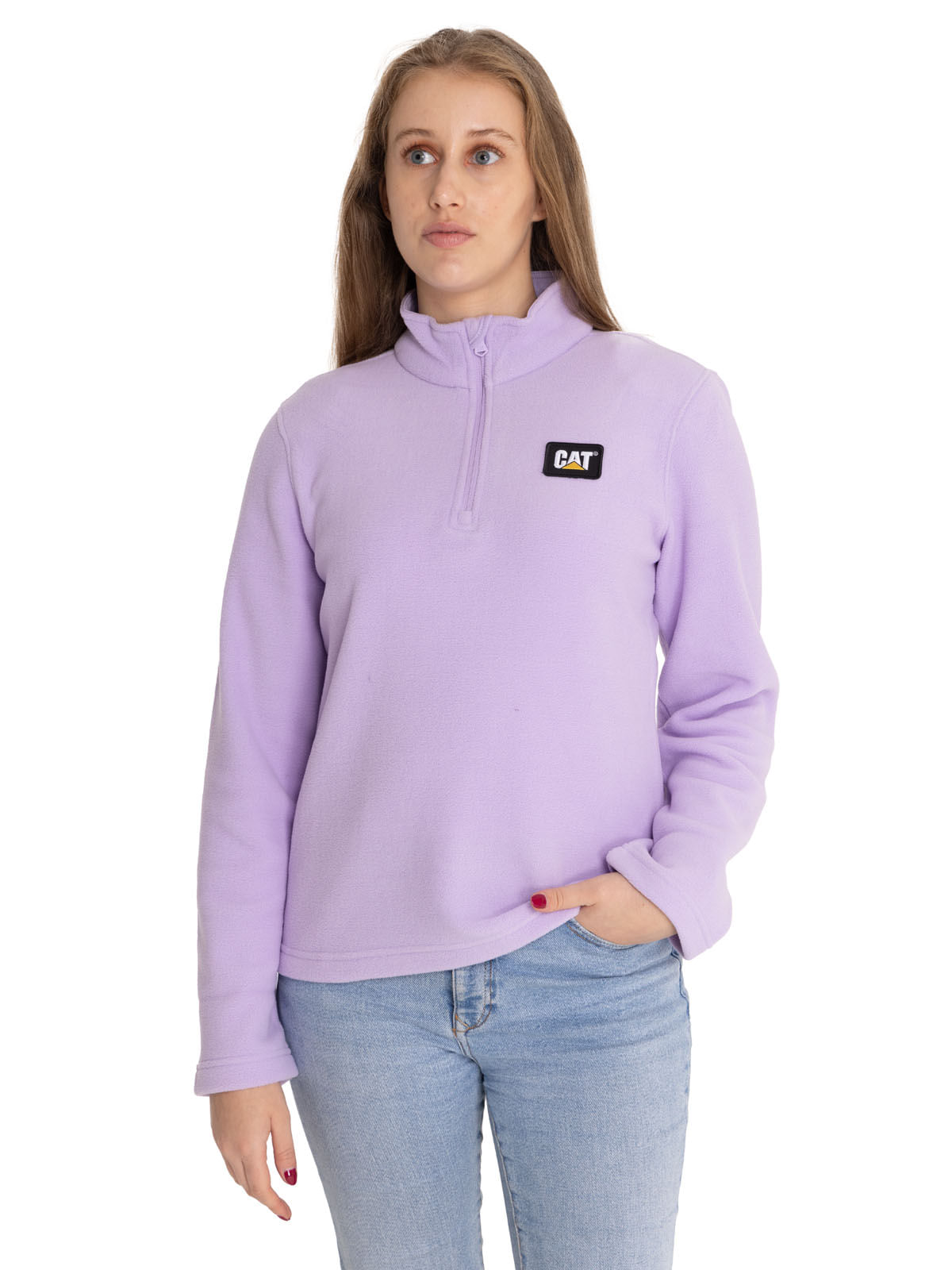 Polar Casual Mujer Women'S Microfleece Quarter Zip Morado Cat