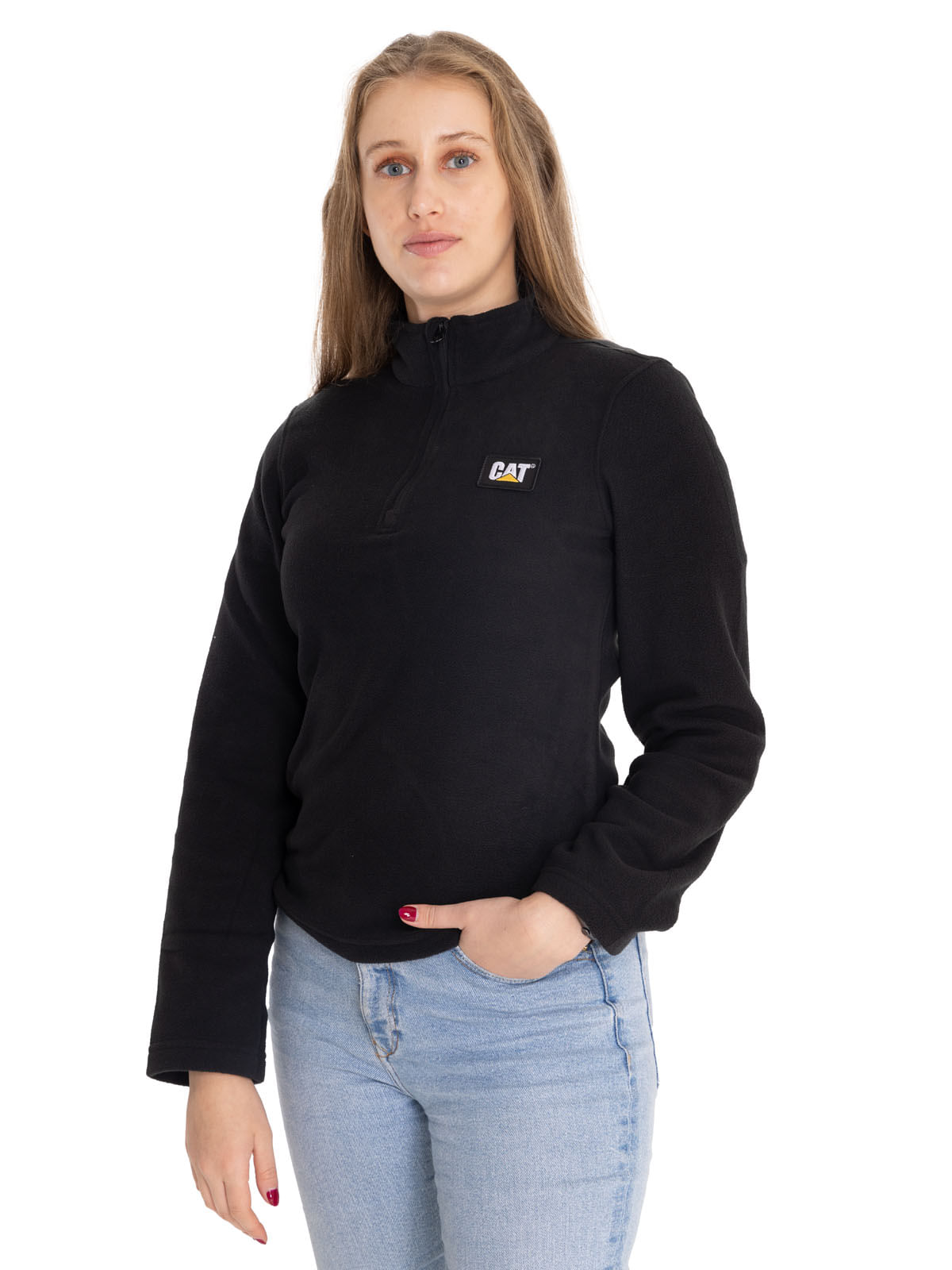 Polar Casual Mujer Women'S Microfleece Quarter Zip Negro Cat