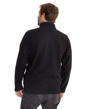 Polar Casual Hombre Microfleece Full Zip Negro Cat