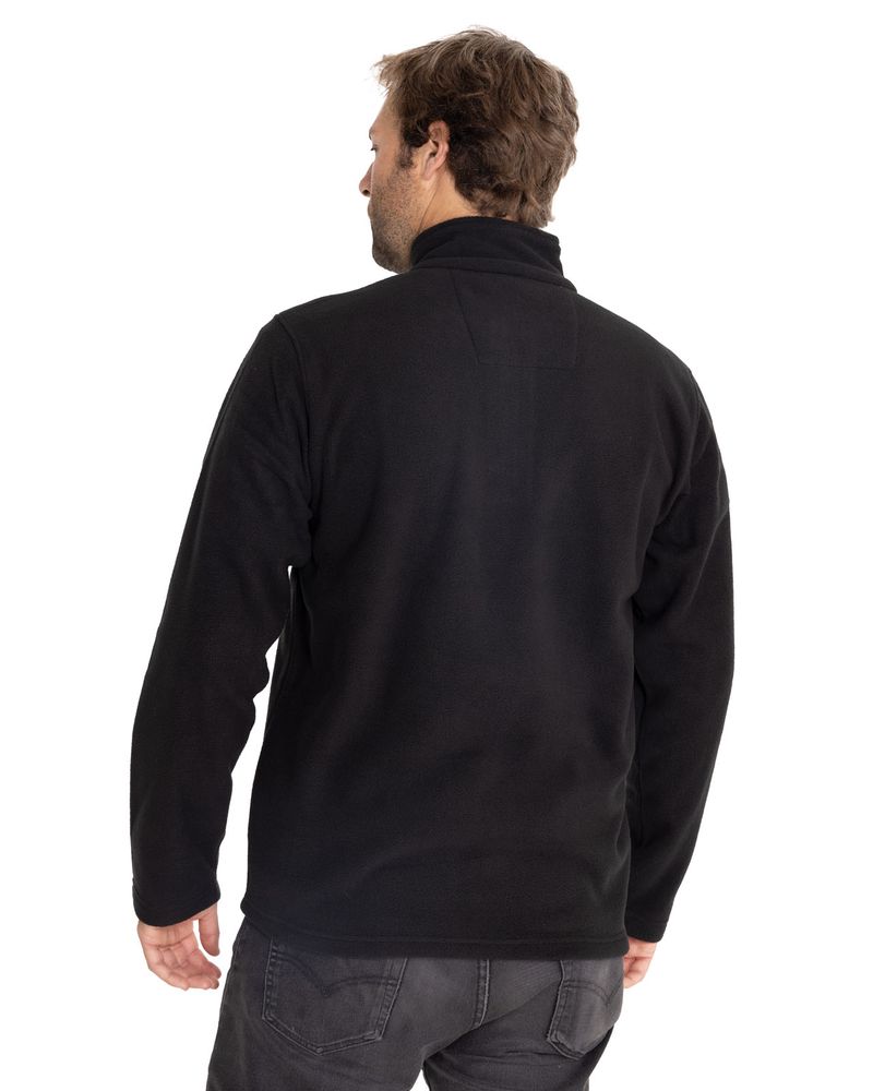 Polar-Casual-Hombre-Microfleece-Quarter-Zip-Negro-Cat