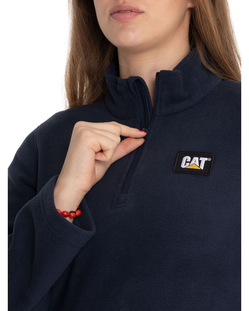 Polar-Casual-Mujer-Women-S-Microfleece-Quarter-Zip-Azul-Cat