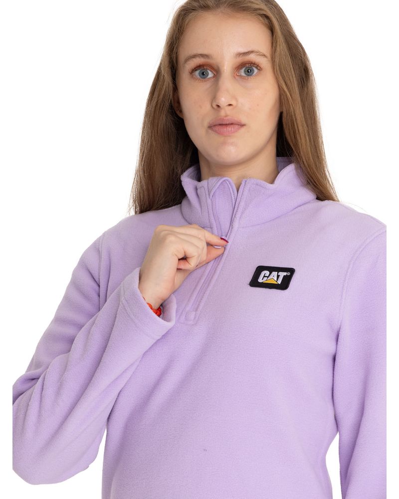 Polar-Casual-Mujer-Women-S-Microfleece-Quarter-Zip-Morado-Cat