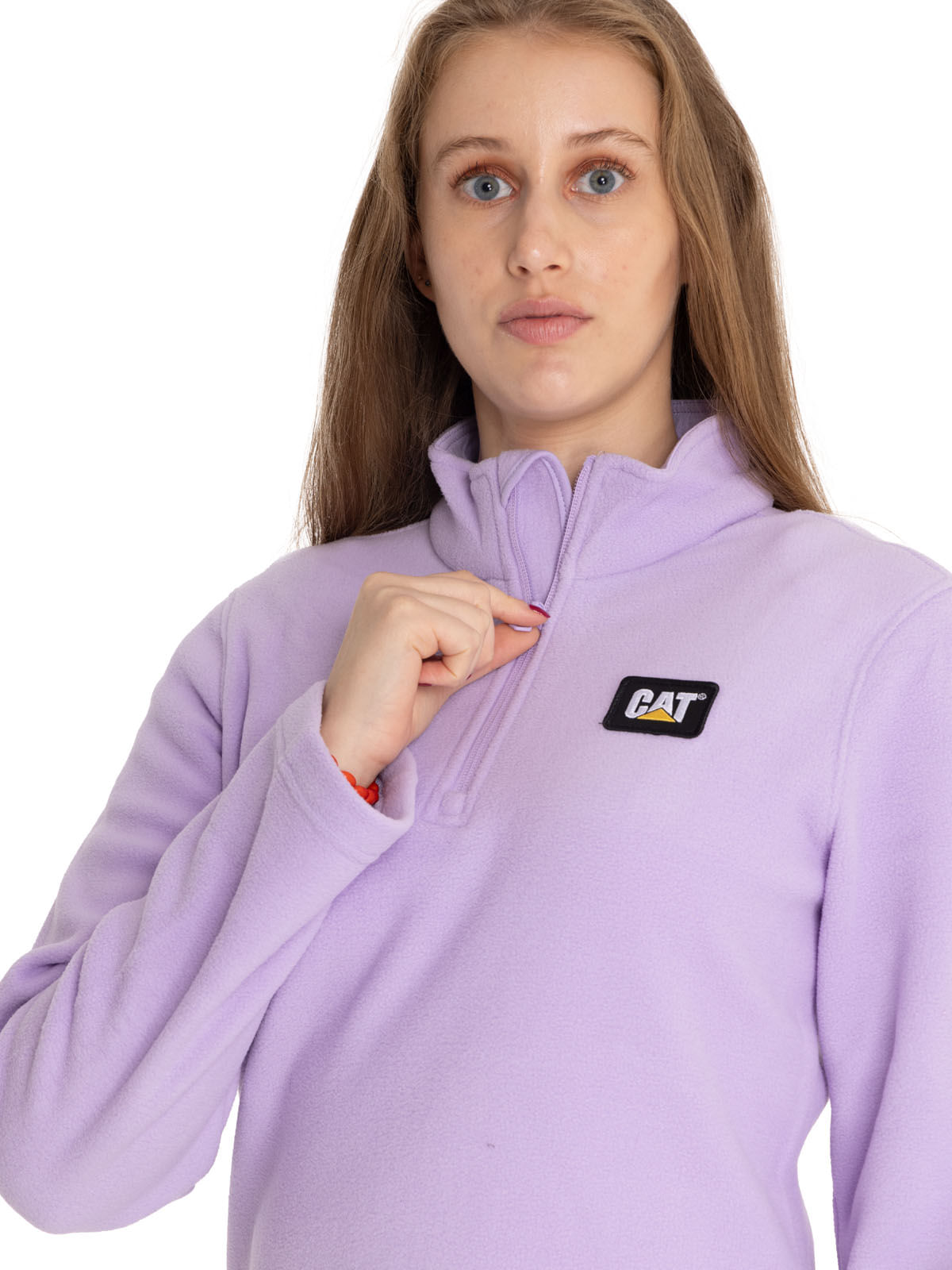 Polar Casual Mujer Women'S Microfleece Quarter Zip Morado Cat