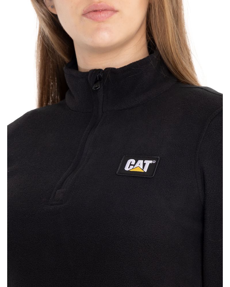 Polar-Casual-Mujer-Women-S-Microfleece-Quarter-Zip-Negro-Cat