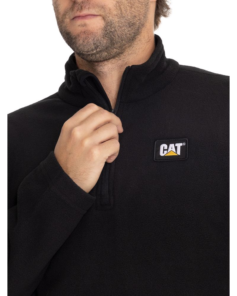 Polar-Casual-Hombre-Microfleece-Quarter-Zip-Negro-Cat