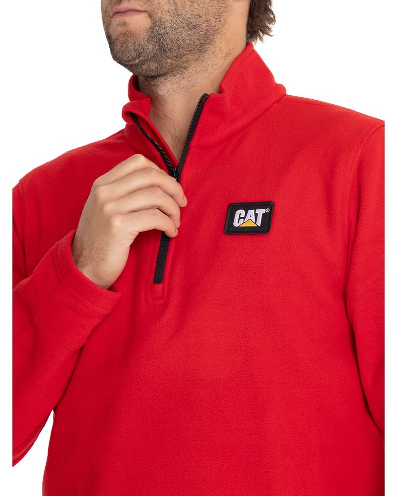 Polar-Casual-Hombre-MICROFLEECE-QUARTER-ZIP-ROJO-CAT