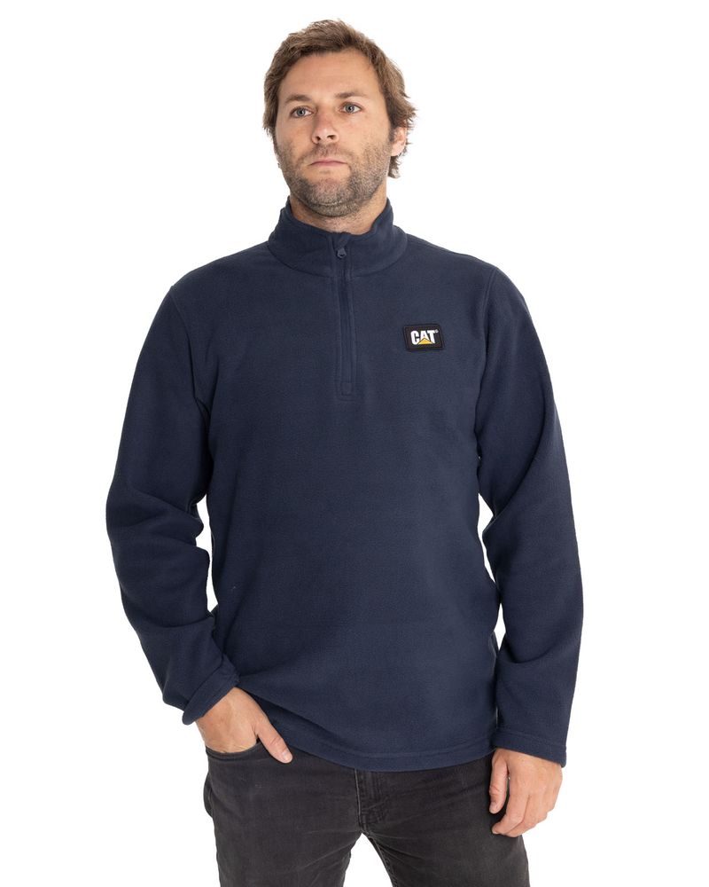 Polar-Casual-Hombre-MICROFLEECE-QUARTER-ZIP-AZUL-CAT