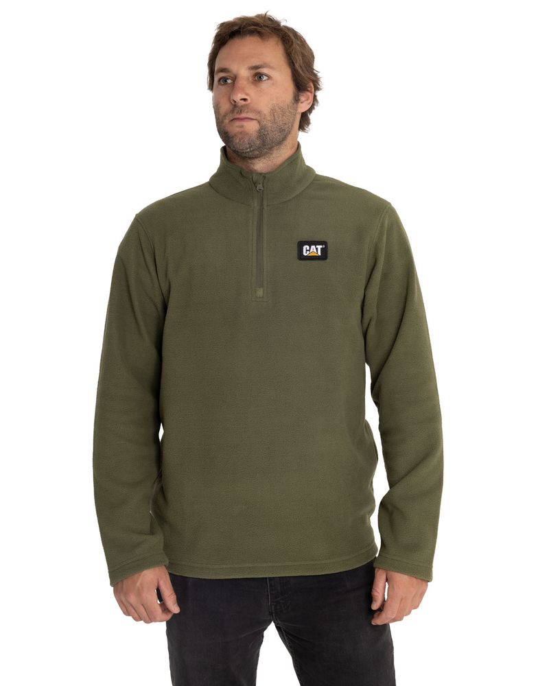 Polar-Casual-Hombre-MICROFLEECE-QUARTER-ZIP-VERDE-CAT