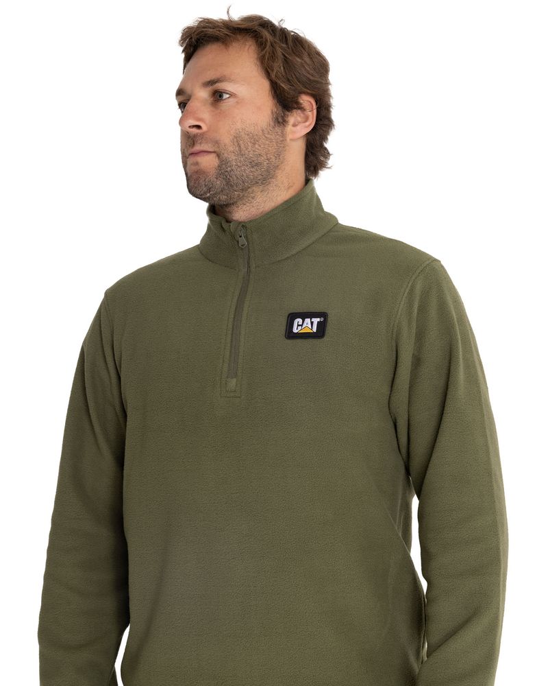 Polar-Casual-Hombre-MICROFLEECE-QUARTER-ZIP-VERDE-CAT