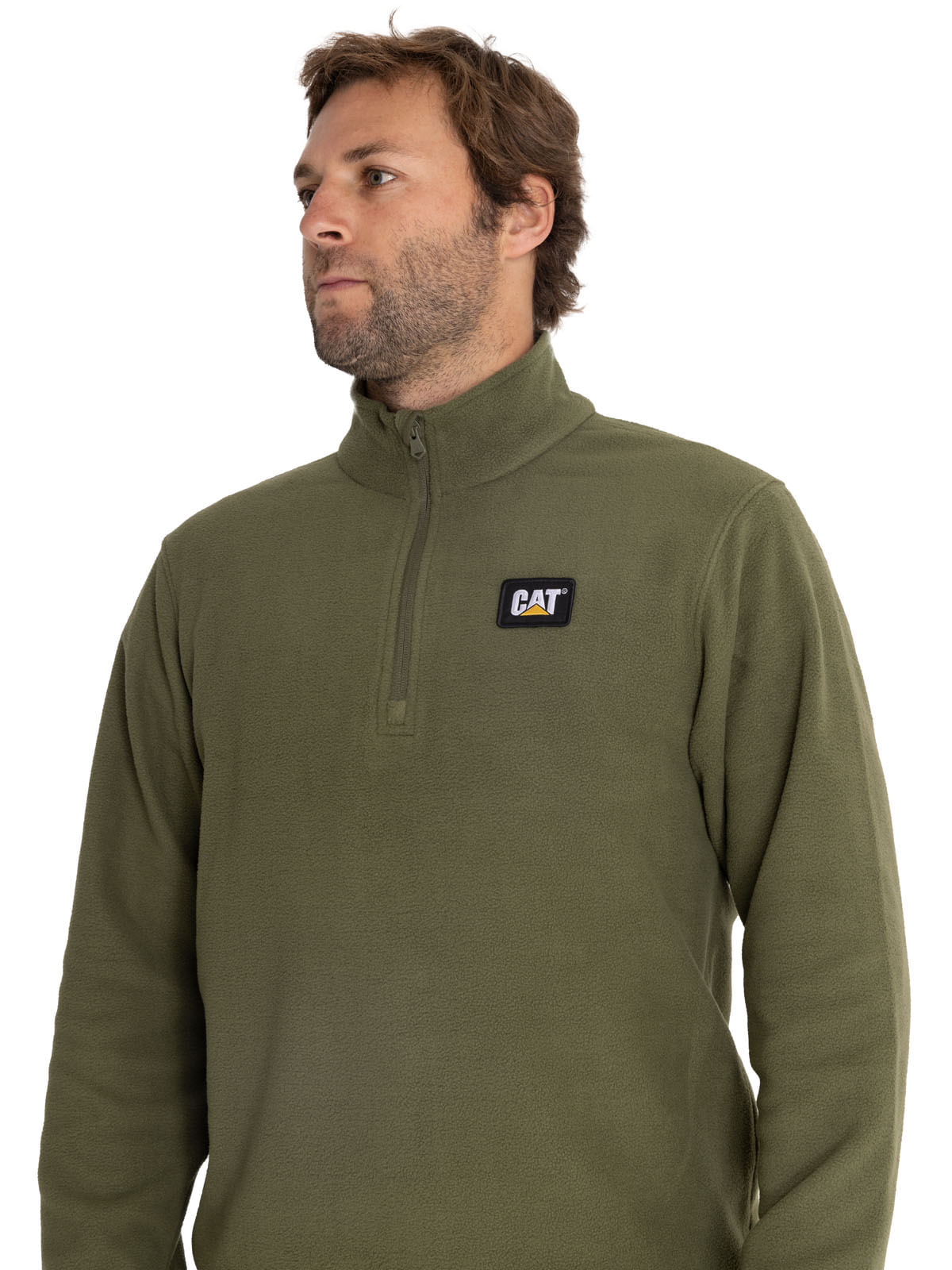 Polar Casual Hombre MICROFLEECE QUARTER ZIP VERDE CAT