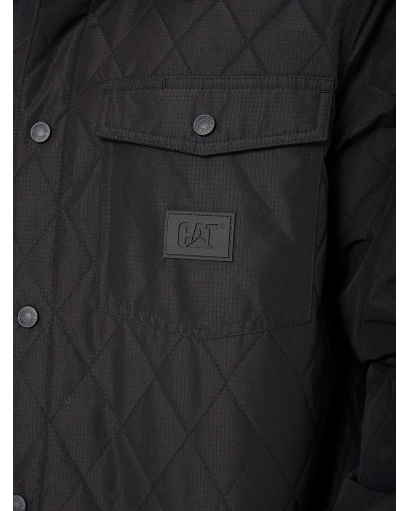 Chaqueta-Casual-Hombre-QUILTED-RIPSTOP-SHIRT-JACKET-NEGRO-CAT
