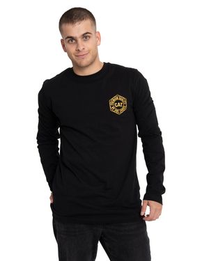 Polera Manga Corta Casual Hombre Number One Choice Tee Negro Cat