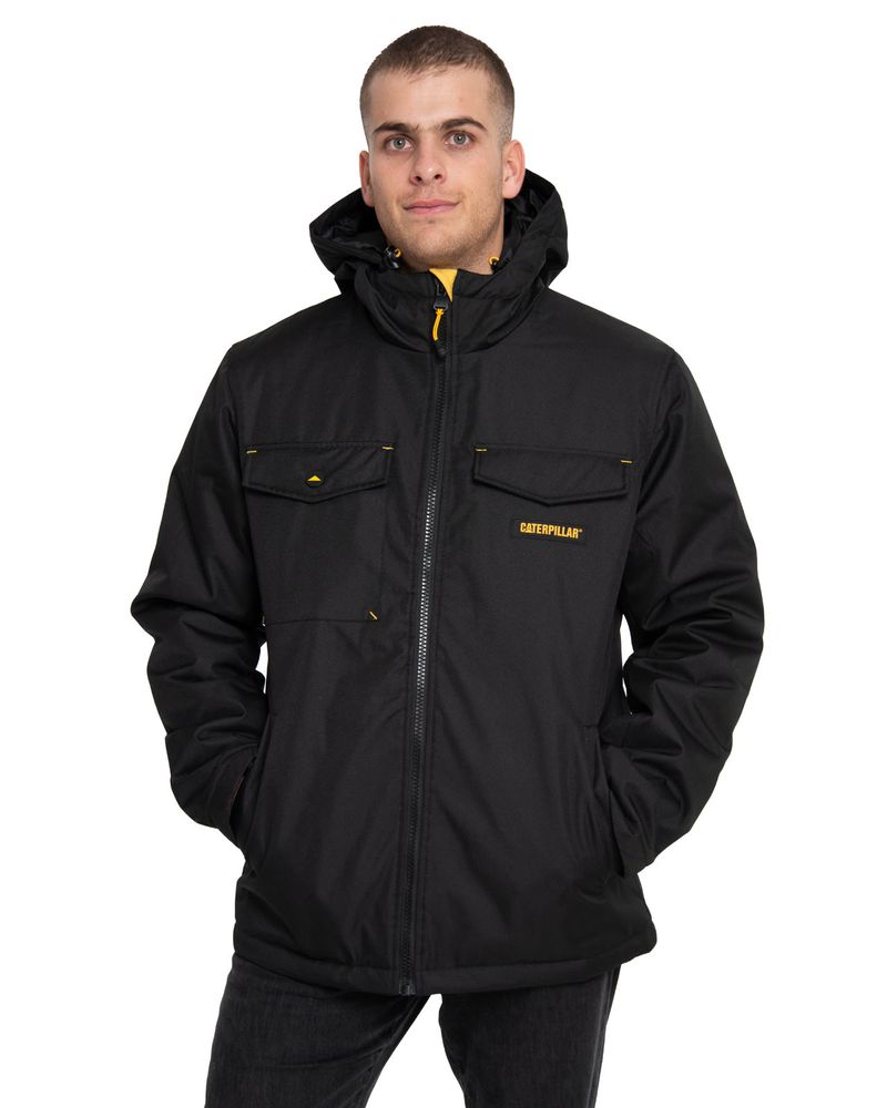 Chaqueta-Casual-Hombre-HEAVYWEIGHT-INSULATED-HOODED-WORK-JACKET-NEGRO-CAT