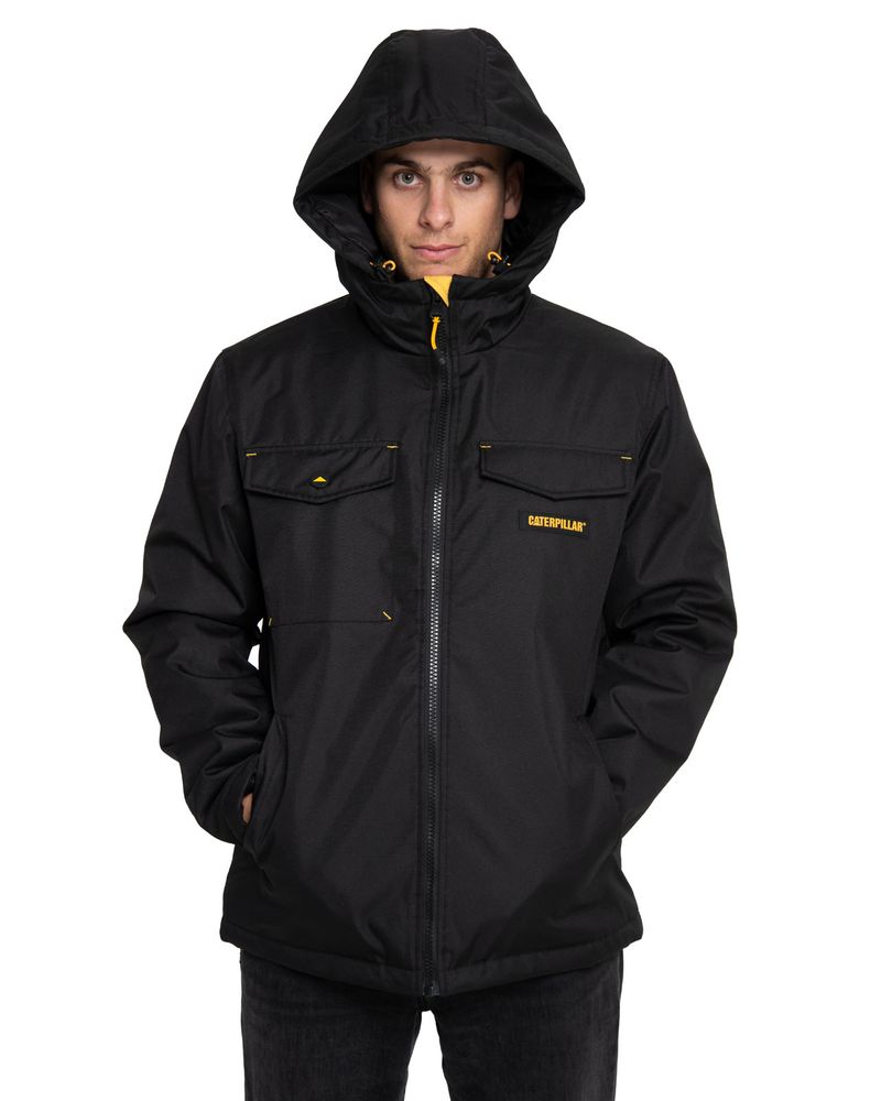 Chaqueta-Casual-Hombre-HEAVYWEIGHT-INSULATED-HOODED-WORK-JACKET-NEGRO-CAT